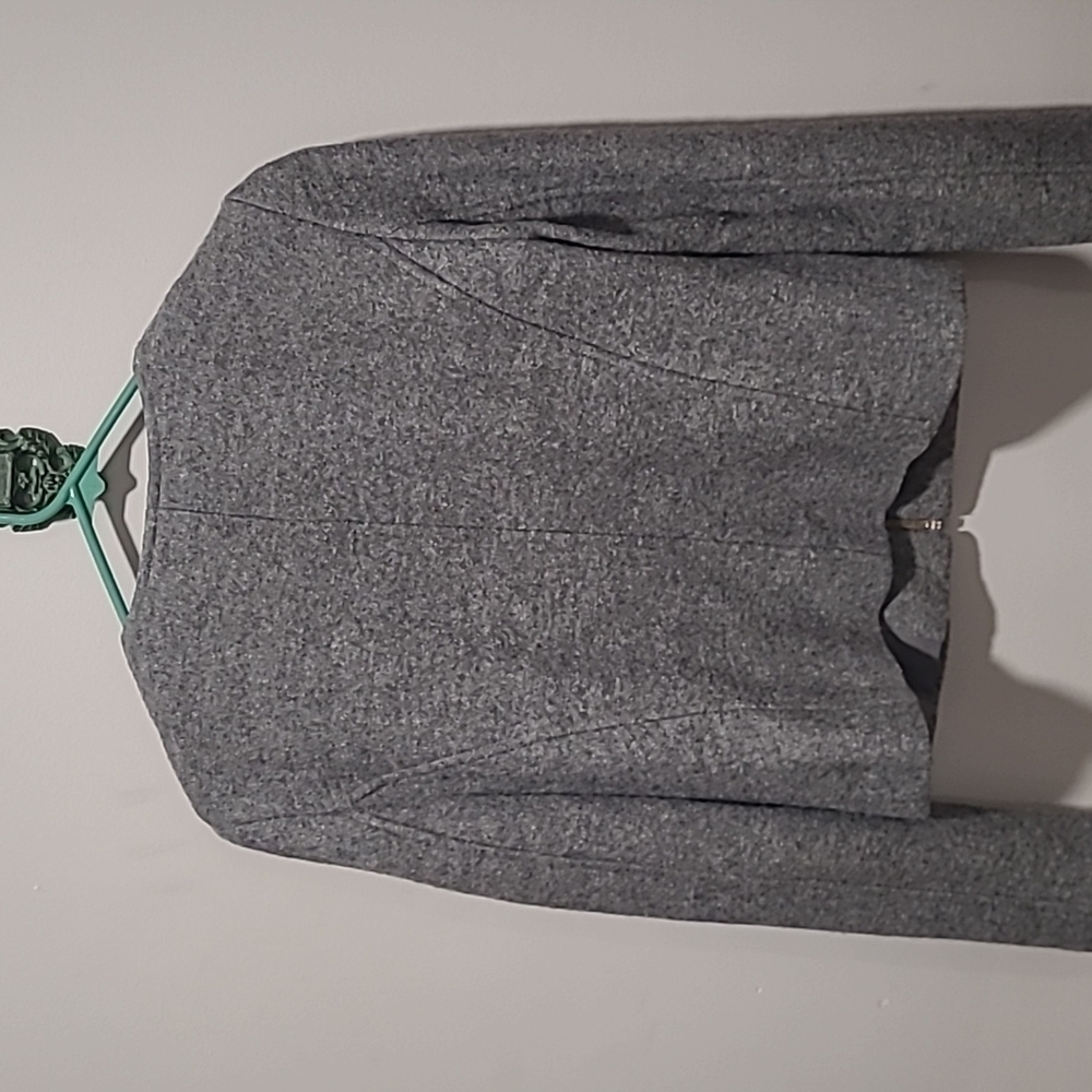 Ann Taylor sz small gray blazer zip front jacket - Picture 4 of 5